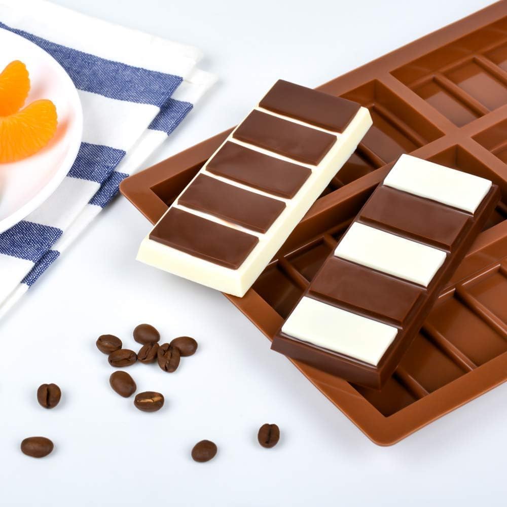 Premium Silicone Chocolate Bar Molds - 5 & 10 Cavity Deep Snap Molds for Homemade Chocolate Bars, Candy Making, Wax Melts & DIY Treats - Perfect for Valentine's Gifts, Party Favors & Baking Supplies