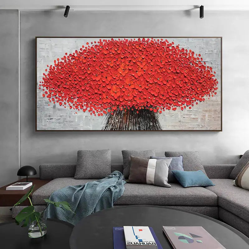Beautiful Flower and Tree Landscape Painting #FT013 - Perfect for Home Decor, Office Wall Art, and Gift Ideas