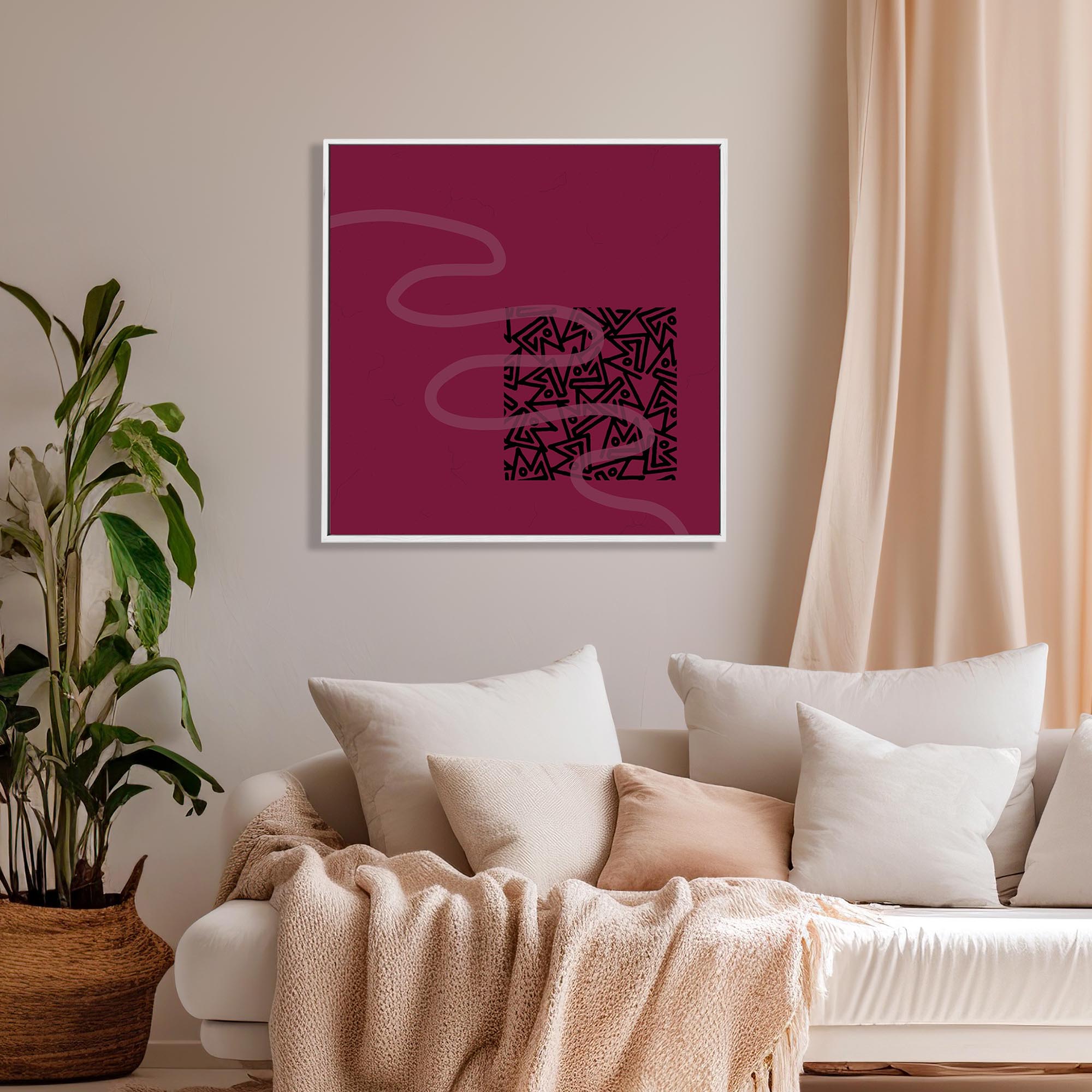 Viva Magenta II Framed Canvas Art Print - Modern Abstract Wall Decor for Living Room, Bedroom & Office - Ready to Hang Home Decor