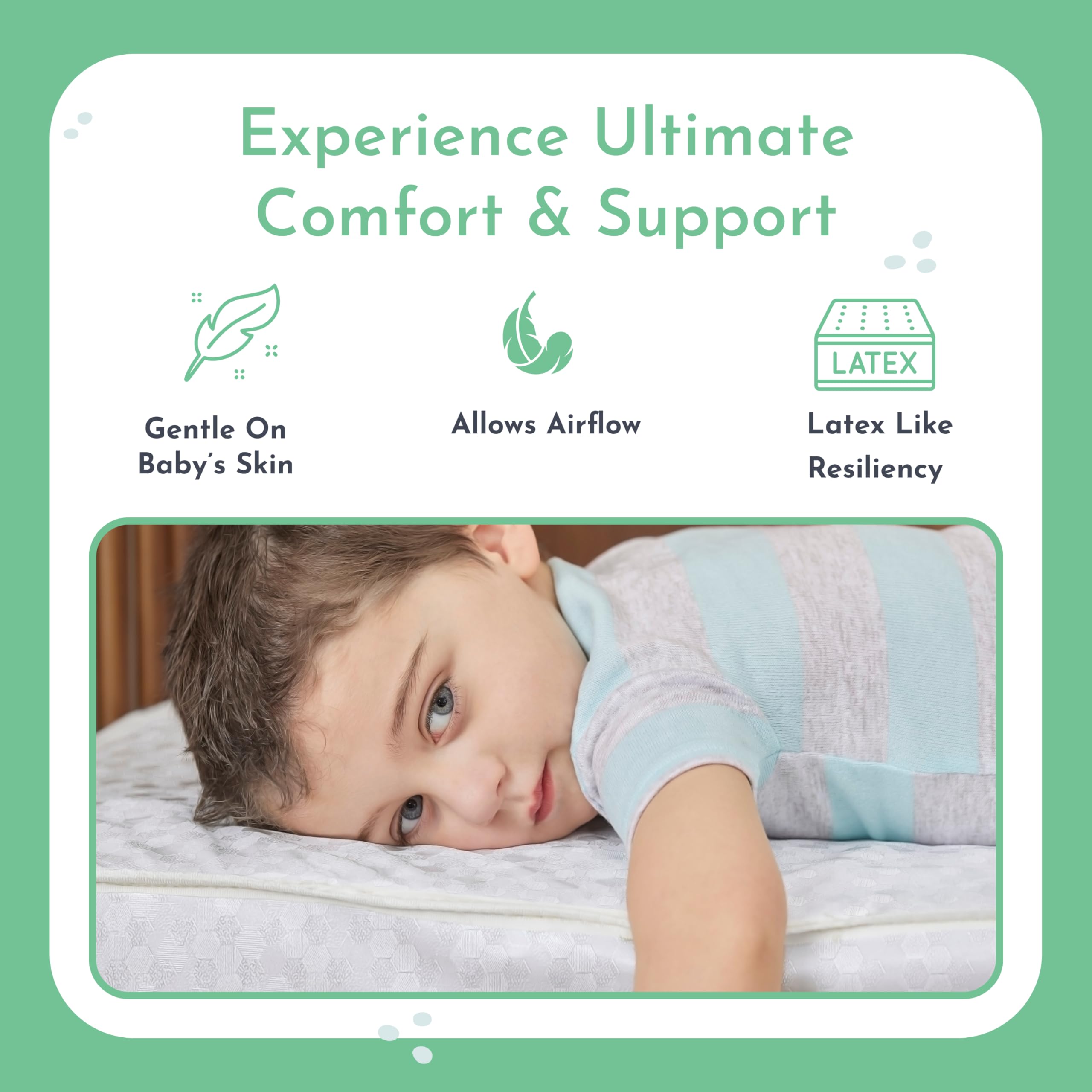 Evolur Triple Stage Crib Mattress with Natural Fiber & Air Flow Technology - Greenguard Gold Certified for Baby Safety | Perfect for Nursery, Daycare & Travel Cribs