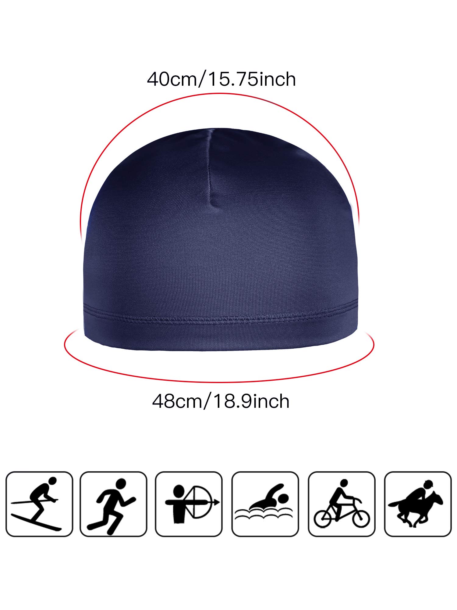 SATINIOR 9-Pack Skull Cap Running Hats for Men - Moisture Wicking Milk Silk Cycling Helmet Liners - Lightweight Breathable Headwear for Running, Cycling, Gym & Outdoor Sports