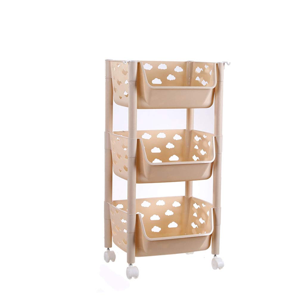 Multi-Layer Plastic Kitchen Storage Shelf - 3 or 4 Tier Organizer for Fruits, Vegetables & Kitchen Supplies | Space-Saving Countertop & Pantry Organizer for Small Kitchens