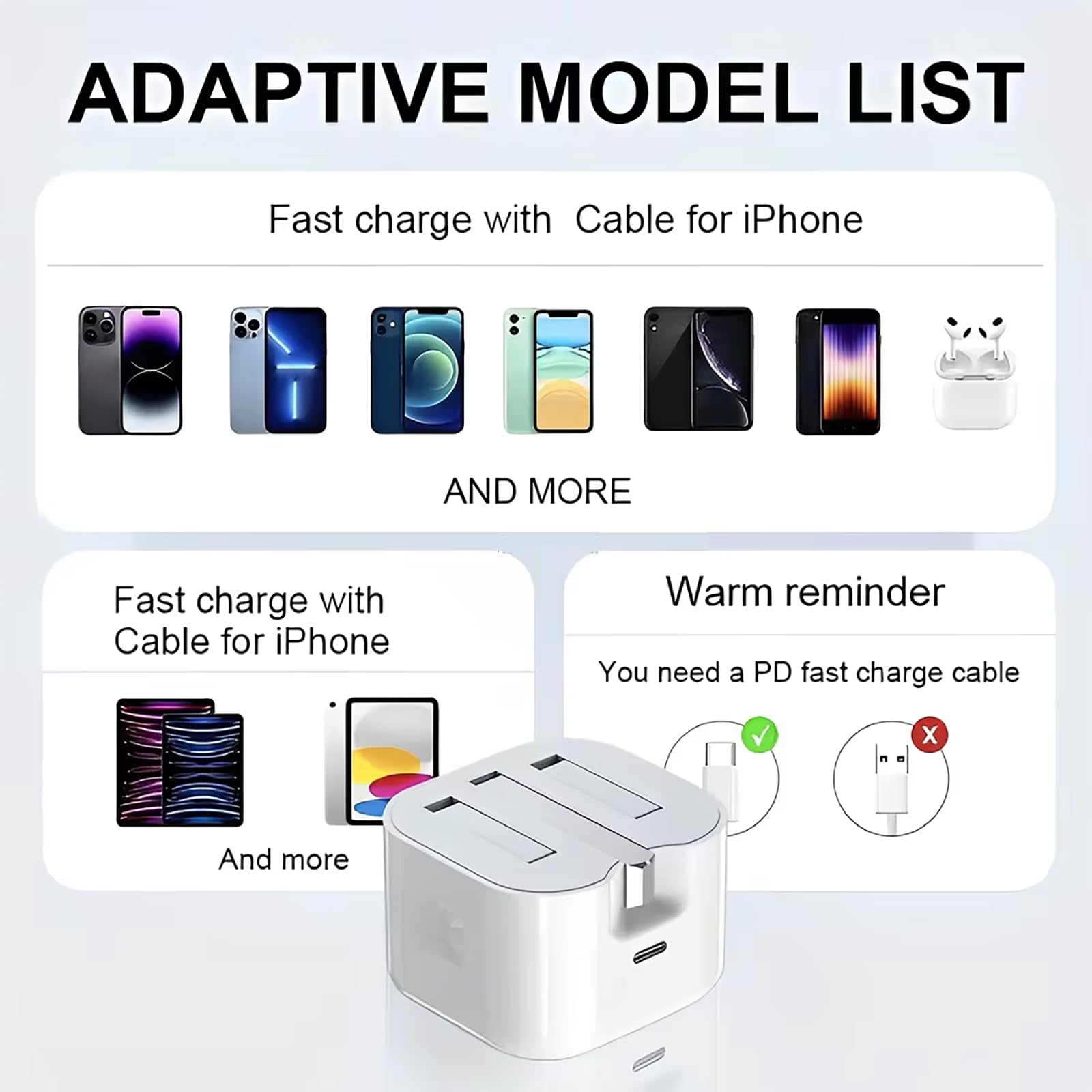 30W USB C Fast Charger Plug for iPhone 16/16 Plus/16 Pro Max, iPad Pro/Air/mini - PD Wall Charger with 2M Type C Cable | UK Power Adapter | Perfect for Travel, Office & Home Charging