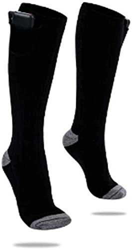 MOSHUO Smart Heating Socks for Men & Women - Electric Thermal Winter Socks with Thick Warm Lining, Long Tube Design for Outdoor Activities, Hiking, Skiing & Cold Weather (Black) - Perfect for Winter Sports, Camping & Daily Warmth