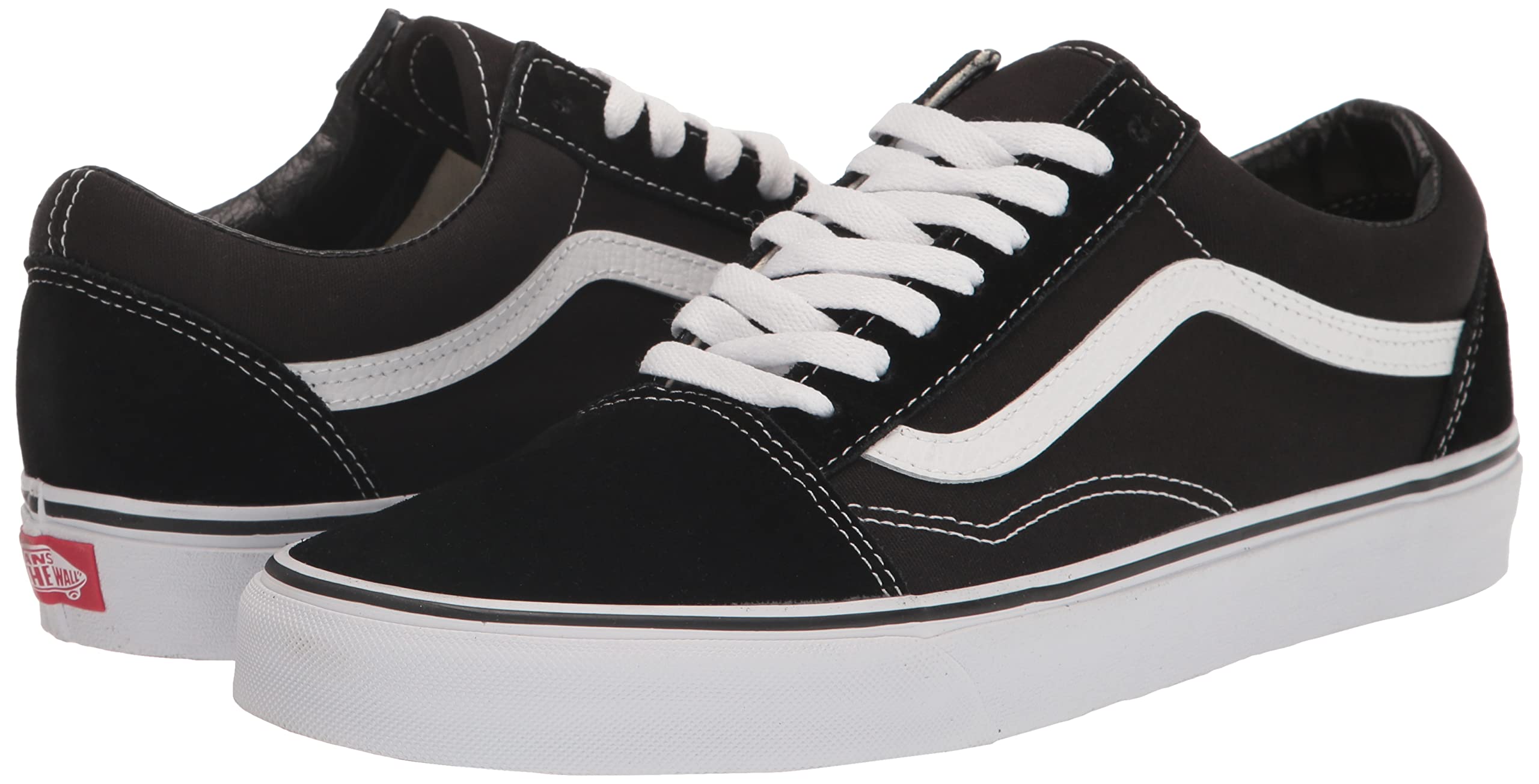 Vans Unisex Old Skool Skate Shoes - Classic Black & White Sneakers for Men & Women | Comfortable Skateboarding & Casual Wear (EU 42-43 / US Women 11 / US Men 9.5) | Perfect for Street Style, Skating & Everyday Fashion