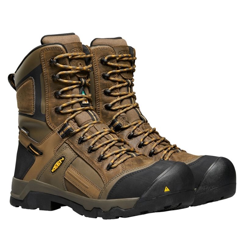 Keen Davenport 1017799 Men's 8 Waterproof Composite Toe Work Boots - Durable Safety Shoes for Construction, Hiking & Outdoor Work
