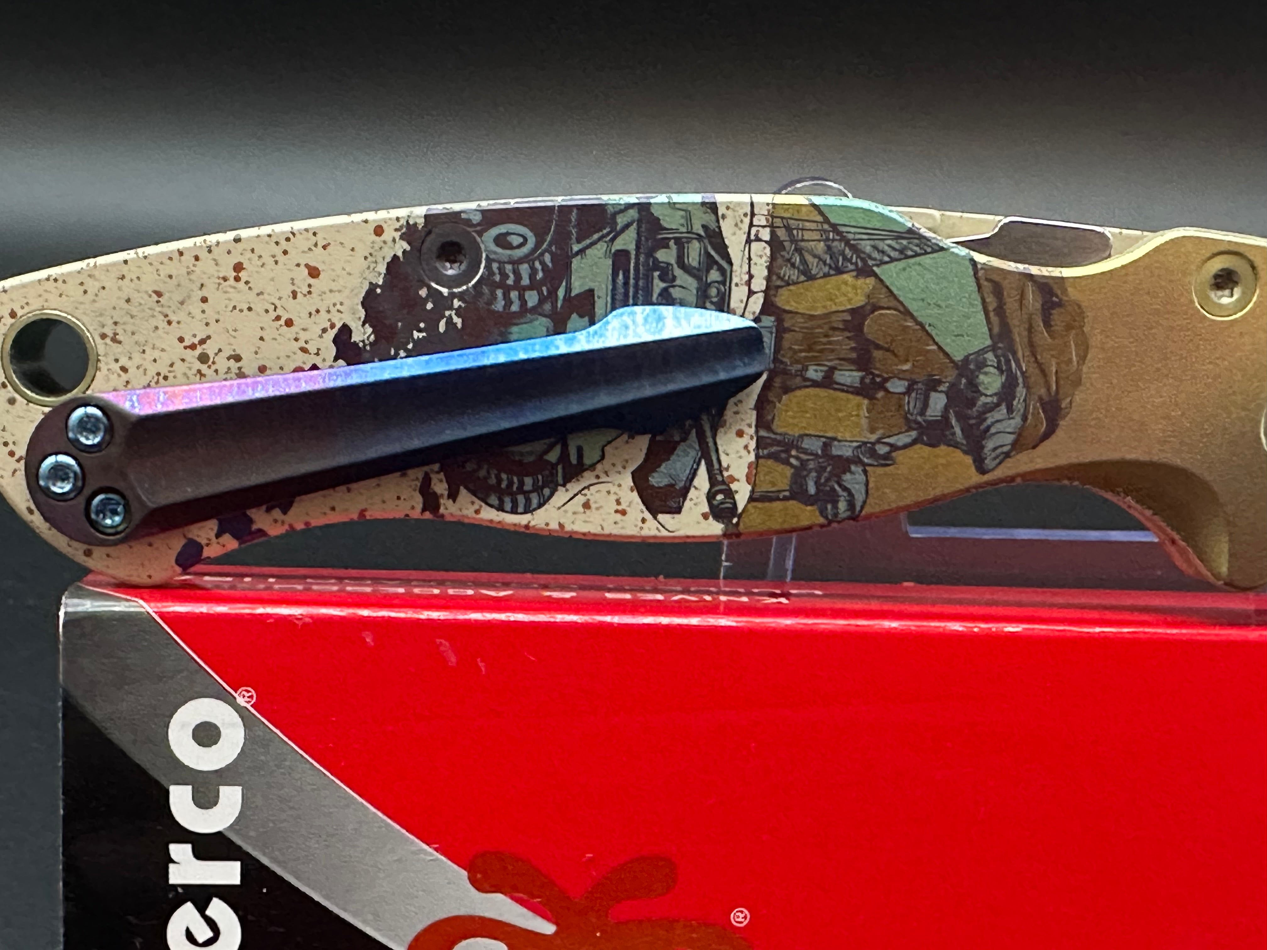 Spyderco Paramilitary 2 Folding Knife - Cerakote Blade & Custom Anodized Scales - EDC Tactical Knife for Outdoor Camping, Hiking, Survival Gear