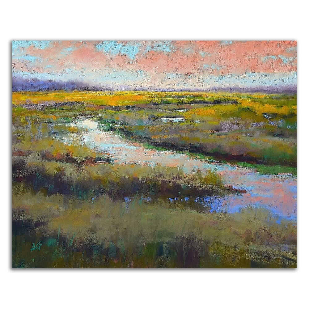 A Glimmer on the Marsh by Alejandra Gos - Premium Canvas Wall Art Print, Ready to Hang - Perfect for Living Room, Bedroom & Office Decor