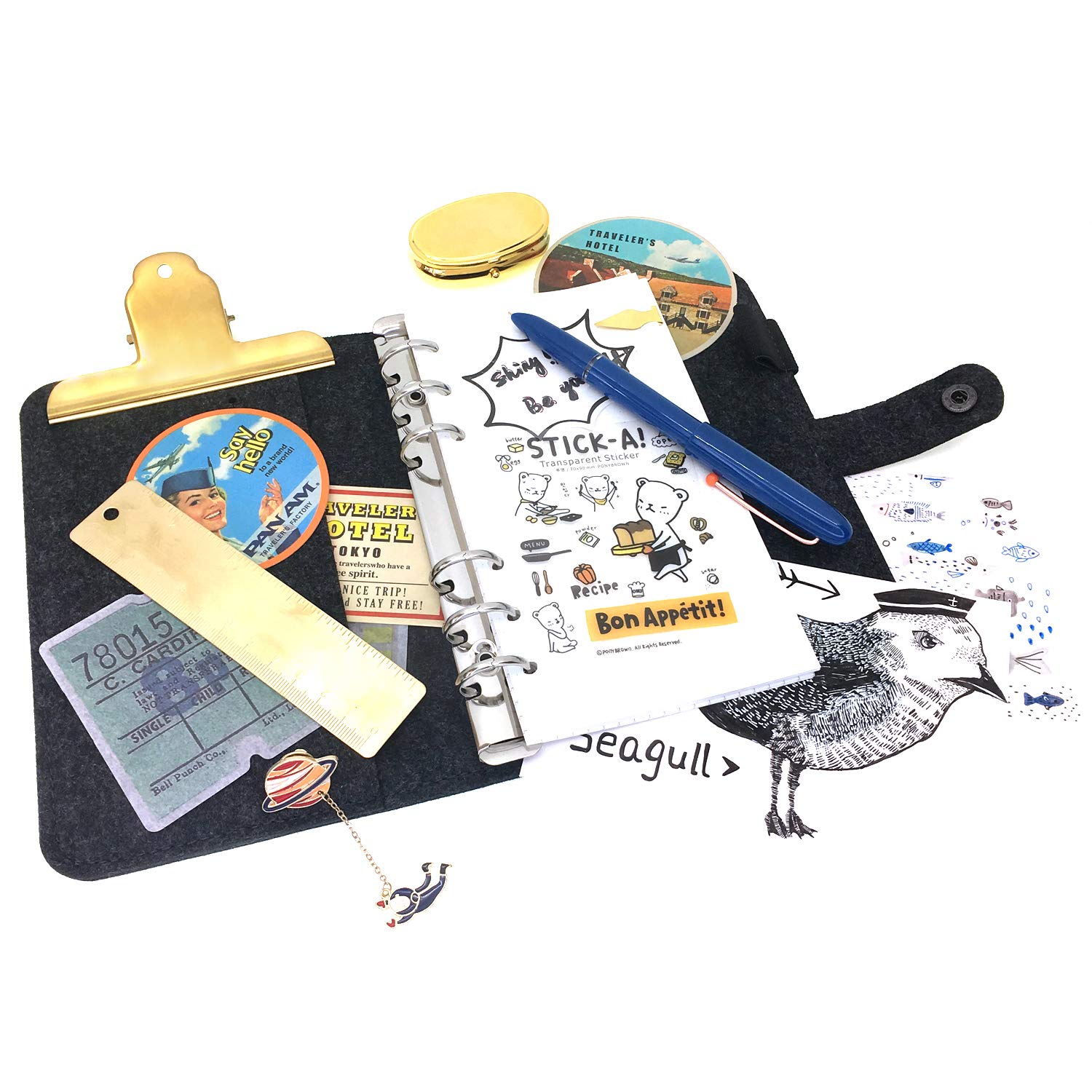 A6 Marigold Felt Binder for Office & School Use