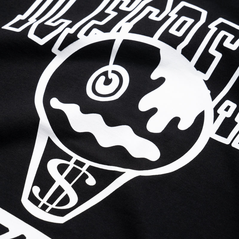 Black Ice Cream Splat Graphic T-Shirt - Fun Casual Wear for Summer Outings & Parties