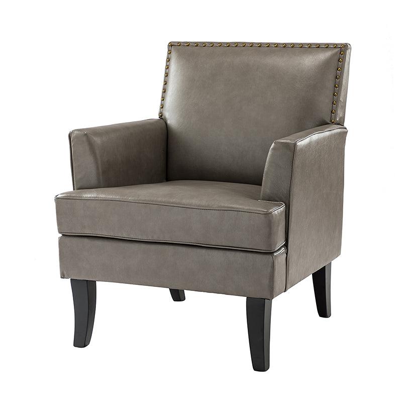 Fatima Vegan Leather Armchair - Modern PU Leather Lounge Chair for Living Room, Office & Bedroom - Eco-Friendly Faux Leather Accent Chair with Sturdy Metal Legs