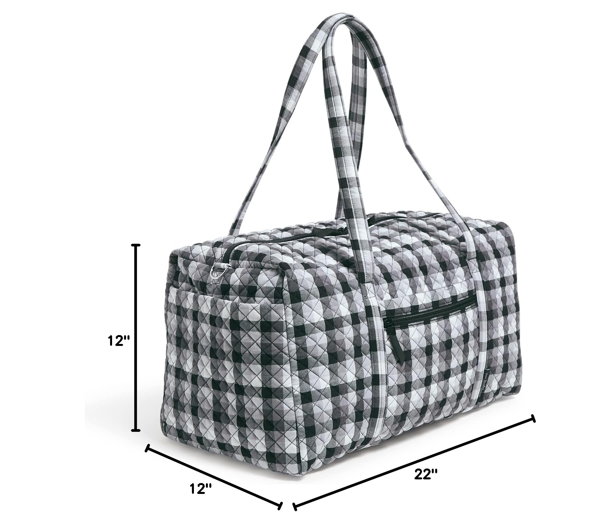 Vera Bradley Women's Large Cotton Travel Duffle Bag - Lightweight Carryall for Weekend Getaways, Gym, Sports & Overnight Trips