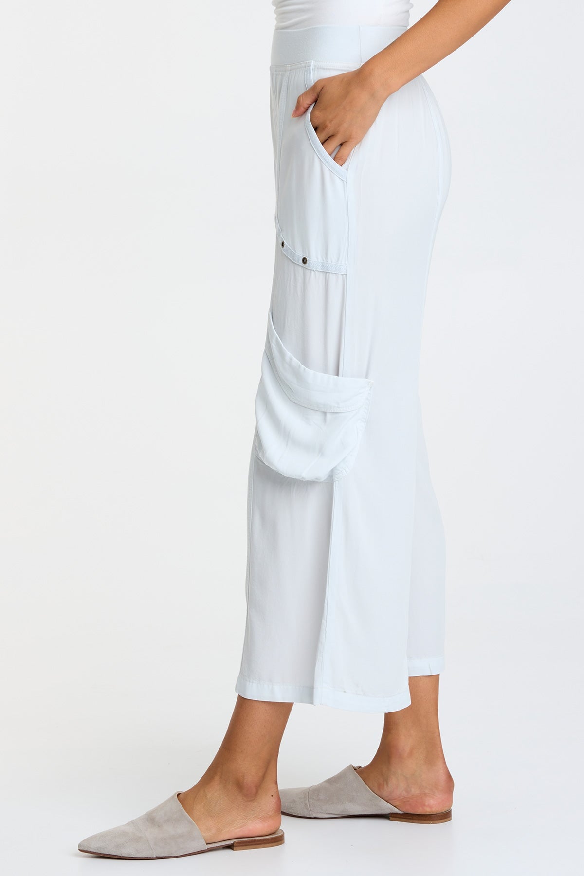 Stylish Twill Faulkner Crop Pants for Women - Comfortable High Waisted Trousers for Casual Wear, Office & Travel