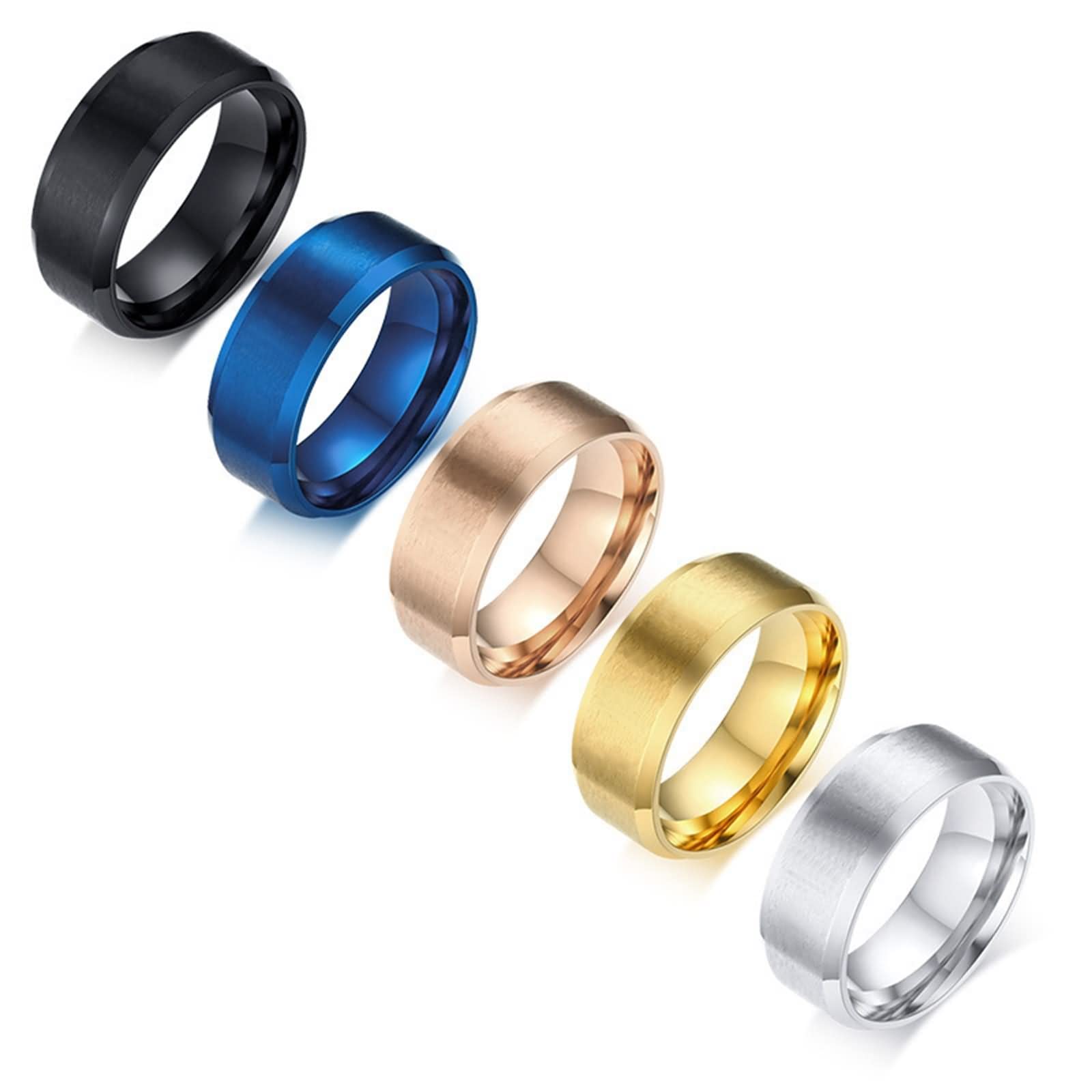 Chunky Men's Rings - 50th Birthday Gifts for Him, Simple Wedding Band for Anniversary, Promise & Engagement Rings - Perfect for Special Occasions & Everyday Wear