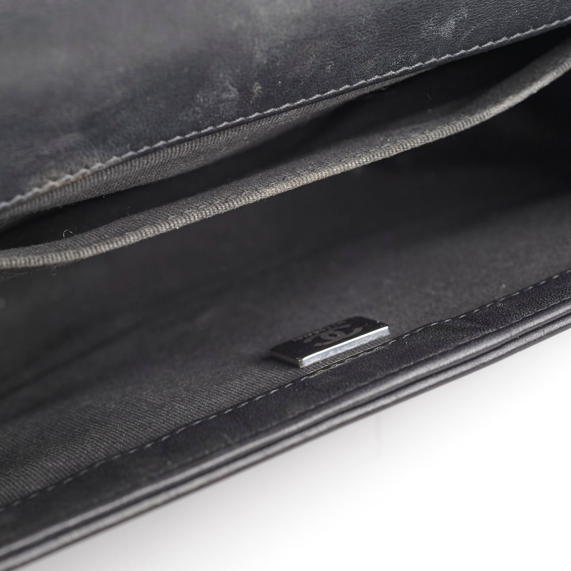 Chanel Old Medium Boy Bag Black Lambskin Leather - Luxury Crossbody Handbag for Women, Perfect for Evening Events & Date Nights