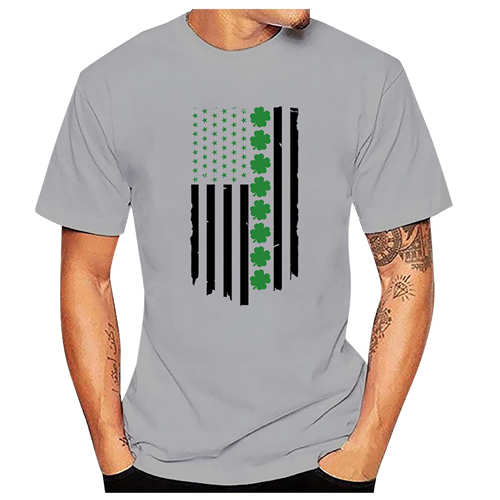 LINGLONGAN Men's Casual Short Sleeve Graphic T-Shirt - Slim Fit Printed Tee for Summer, Holiday & Everyday Wear | Breathable Cotton Comfort Shirt for Outdoors, Travel & Street Style