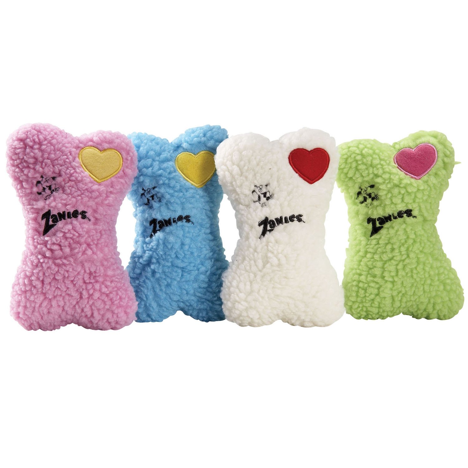 Zanies Embroidered Berber Bone Dog Chew Toys - Durable Green Puppy Teething Toy for Small & Medium Dogs - Perfect for Indoor Play, Training Rewards & Dental Health