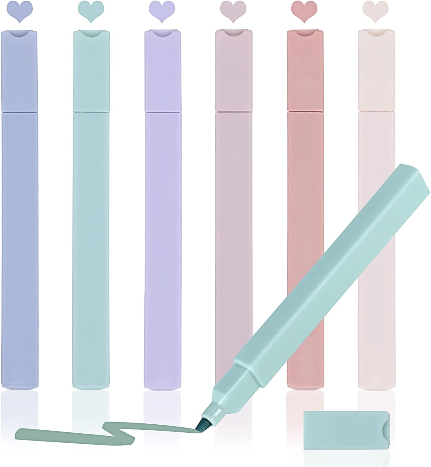 Shuttle Art 6-Pack Pastel Bible Highlighters - Aesthetic Cute Highlighters for Bible Study, Journaling & Note Taking - Soft Color Markers for School, Office & Church Supplies