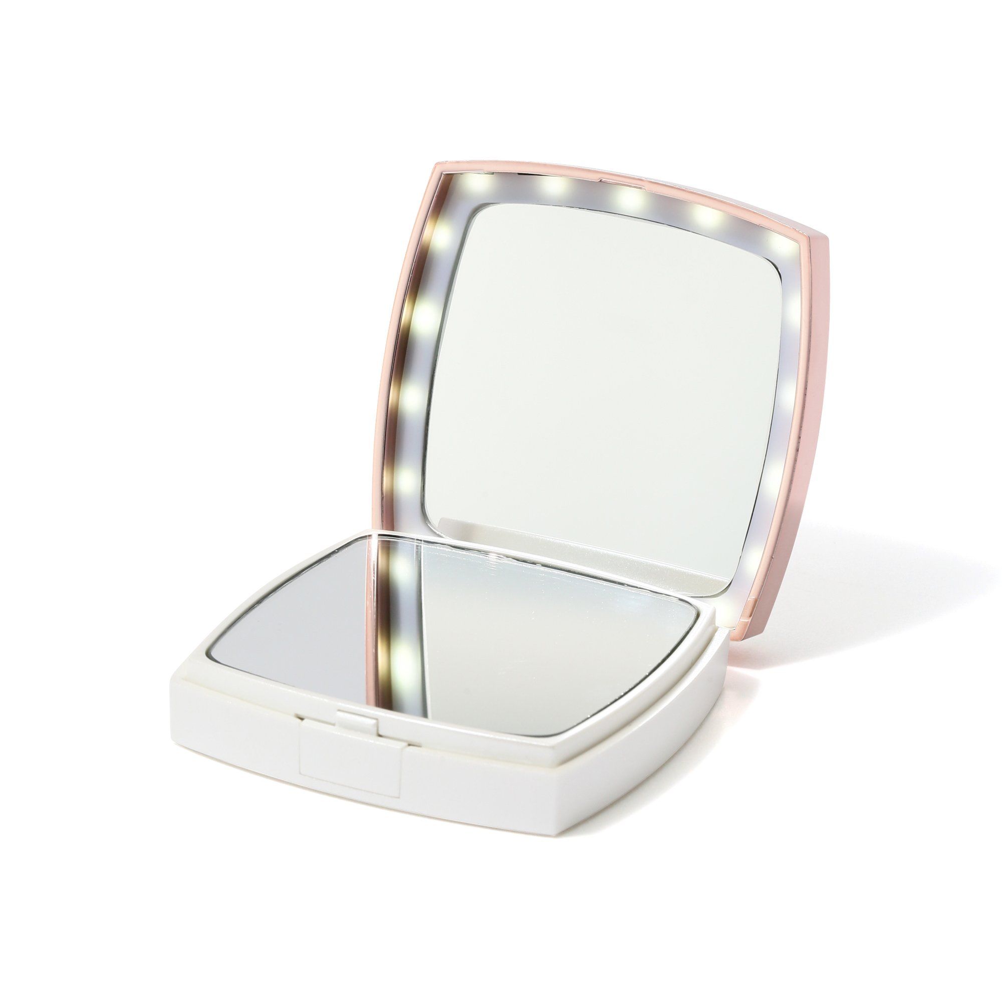 Blanche LED Compact Mirror with Bright Light - Portable Makeup Mirror for Travel, Home, and Vanity - Perfect for Touch-Ups On The Go