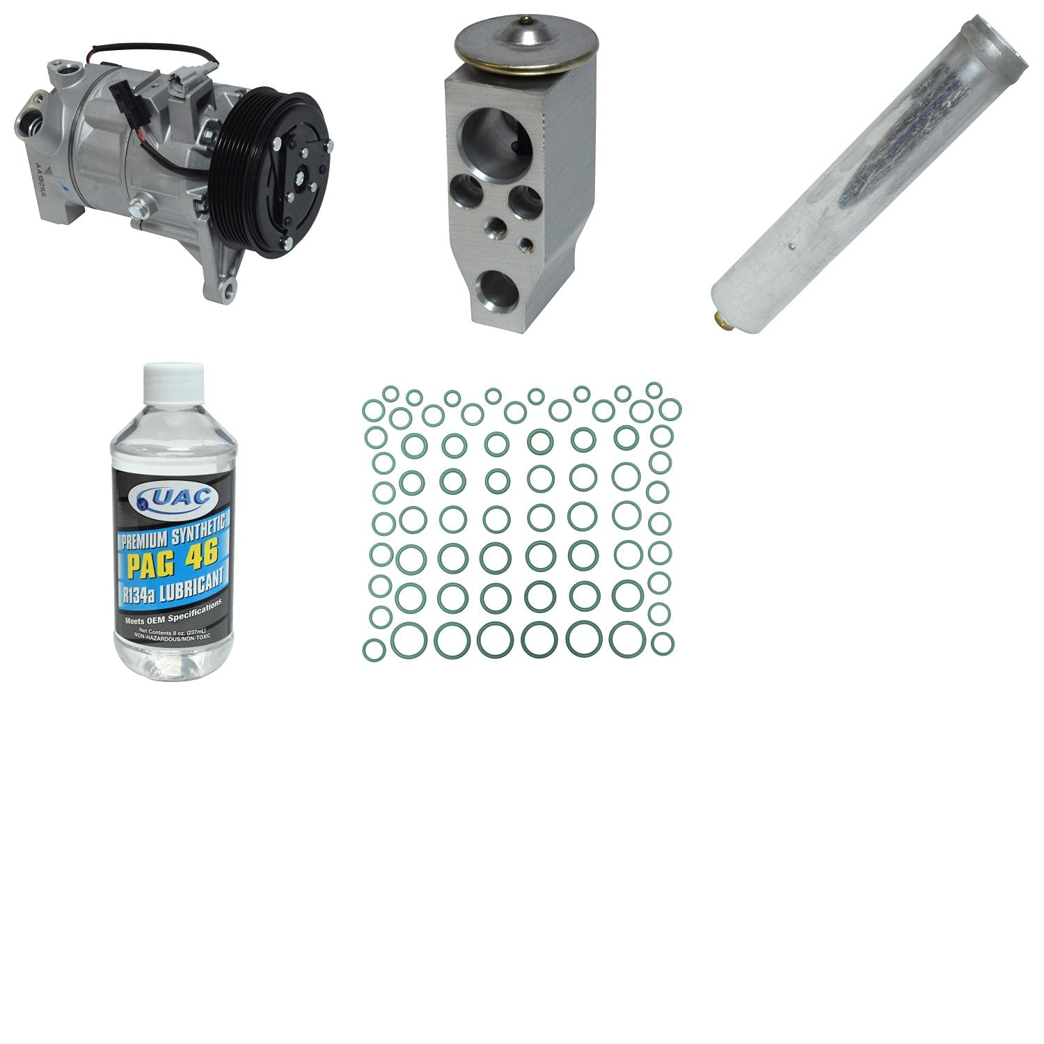 HVAC A/C Compressor Replacement Kit - Universal Fit for Car & Truck AC Systems - High Performance Auto Air Conditioning Repair Kit - Perfect for DIY Mechanics & Professional Technicians (Home Garage & Auto Shop Use)