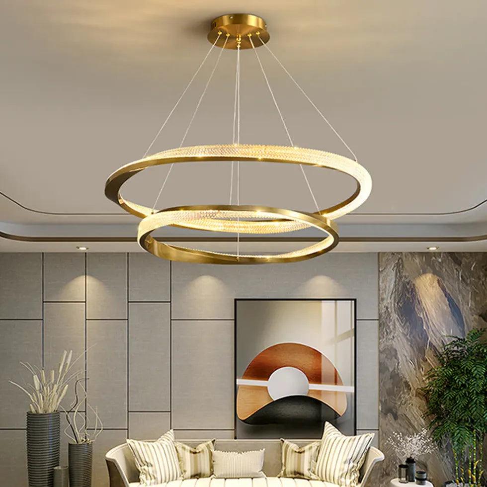 Modern Round LED Pendant Light - Elegant Luxury Ceiling Lighting Fixture for Dining Room, Kitchen Island, Living Room & Bedroom