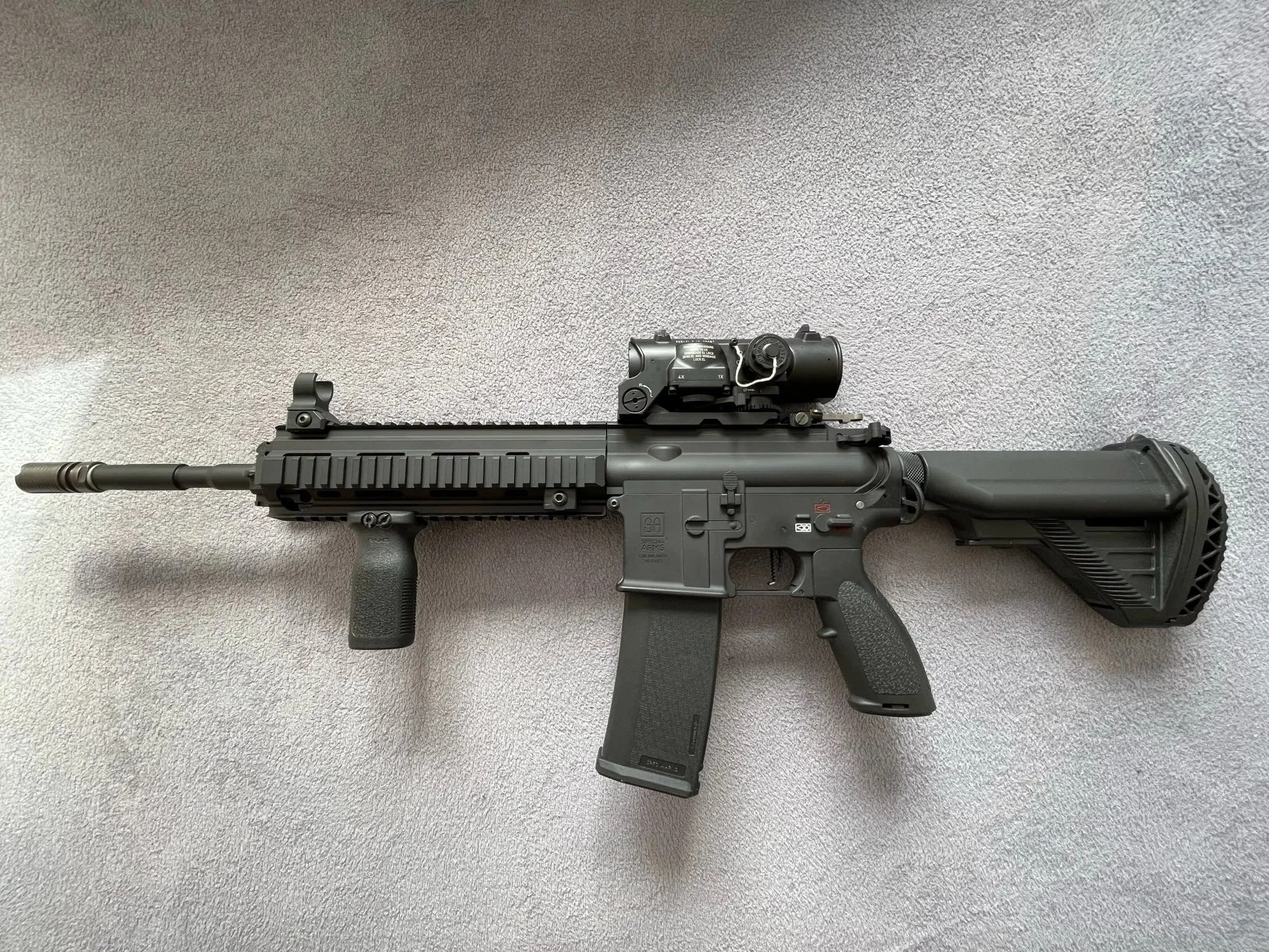 Tactical Rifle Scope 1-4x24 Red Illuminated Dual Purpose Scope with Red Dot Sight - Perfect for Hunting, Shooting & Tactical Use - Includes Rubber Covers for Protection