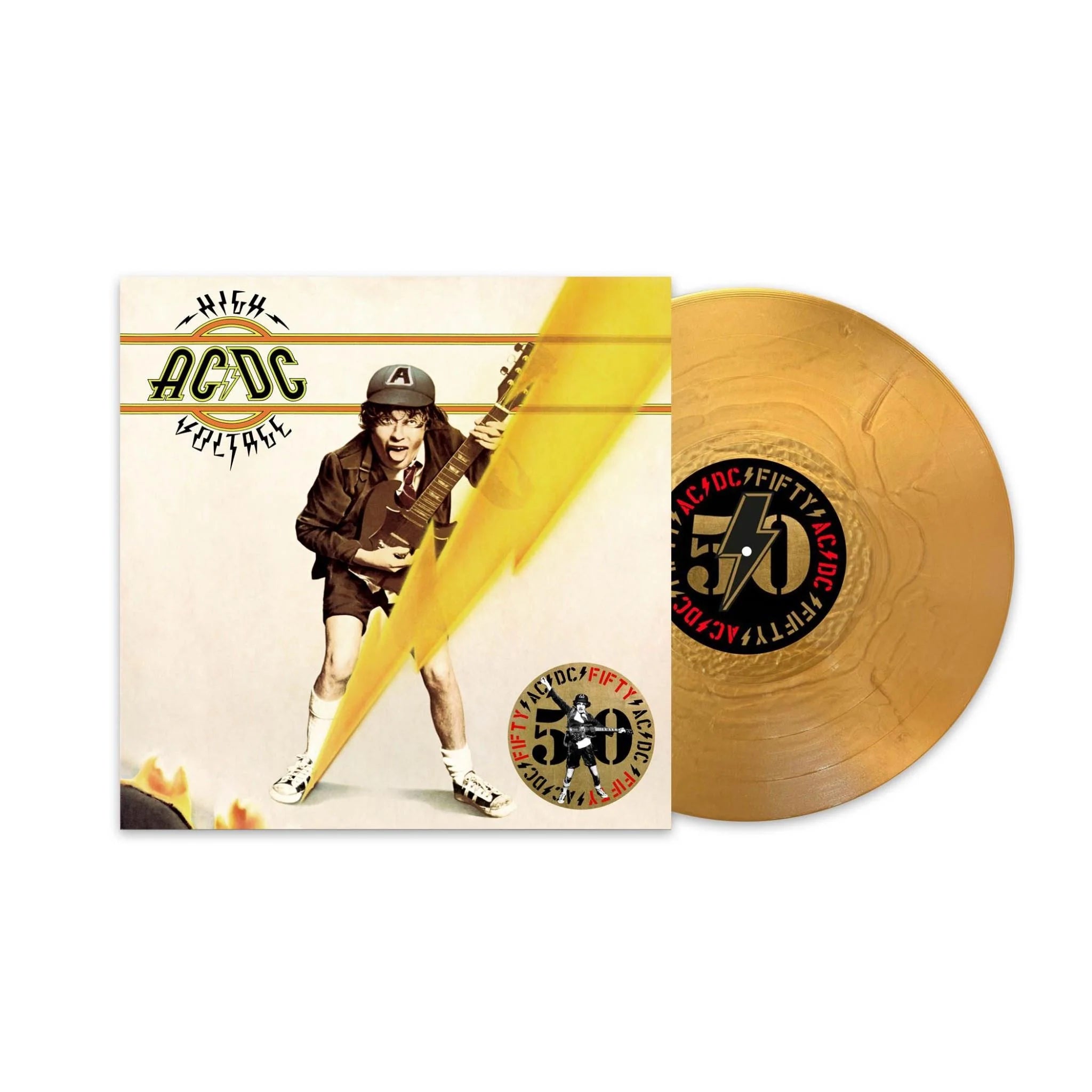 AC/DC High Voltage Limited Edition Gold Vinyl LP Record - Classic Rock Music Collector's Item for Home Audio & Gift Giving