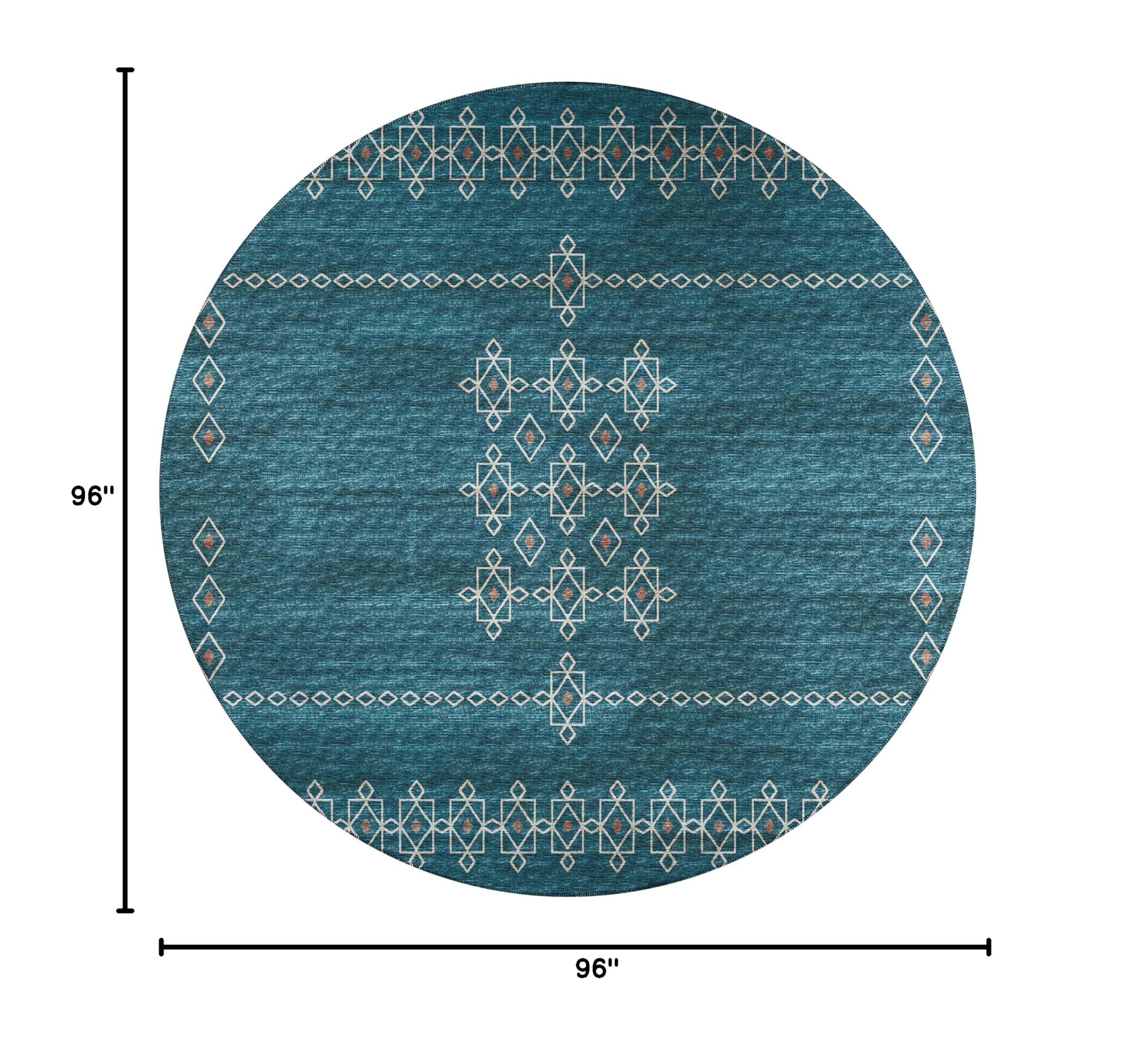 Addison Rugs Yuma AYU33 Blue 8' x 8' Square Area Rug - Soft & Durable for Living Room, Bedroom, or Office Decor