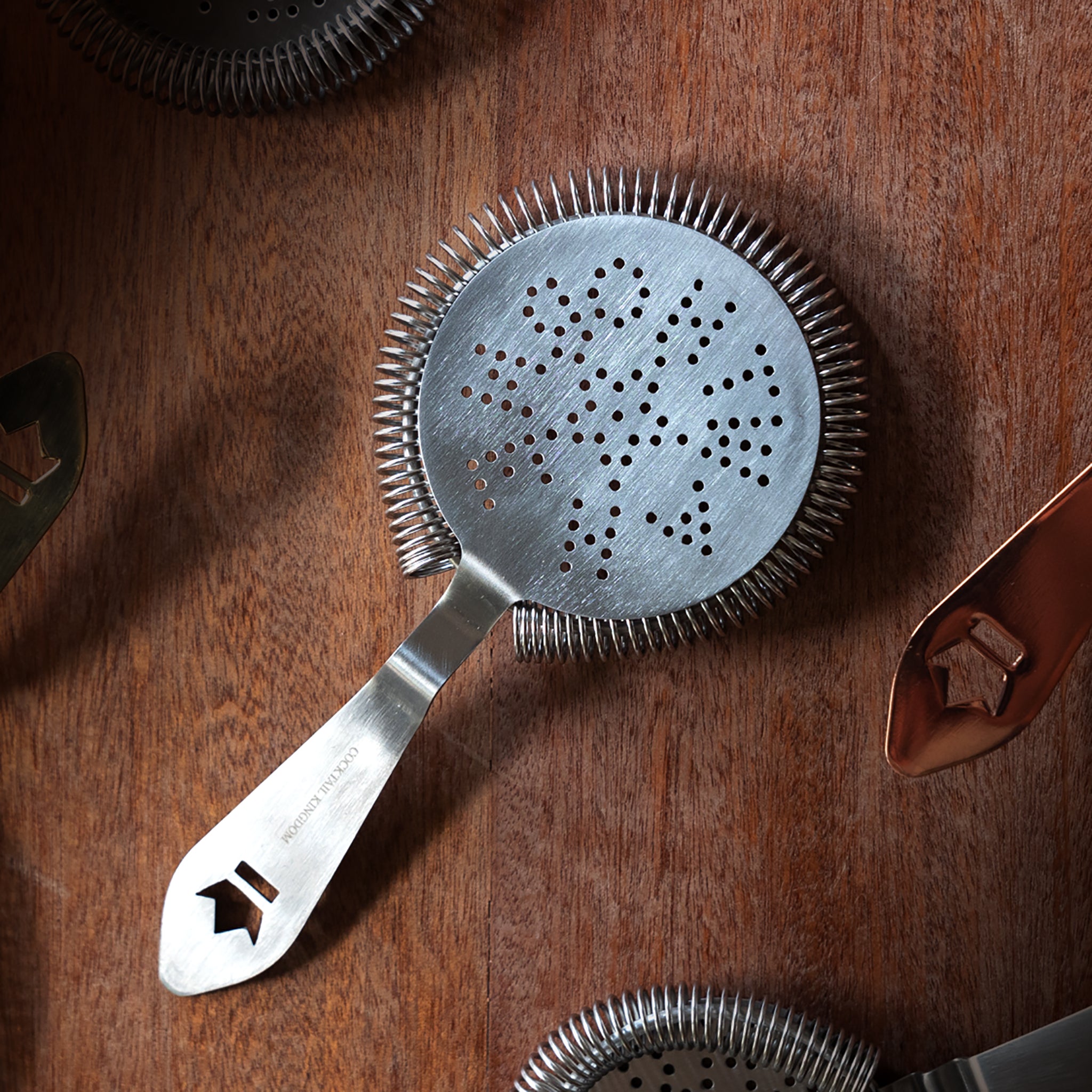 Vintage Style Large Cocktail Strainer - Premium Stainless Steel Bar Tool for Mixing Drinks at Home or Professional Bars