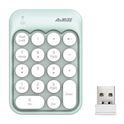 AJazz AK18 2.4GHz Wireless Numeric Keypad - Compact Mini Number Pad Keyboard for Laptop, PC & Desktop - Perfect for Accounting, Data Entry & Office Work