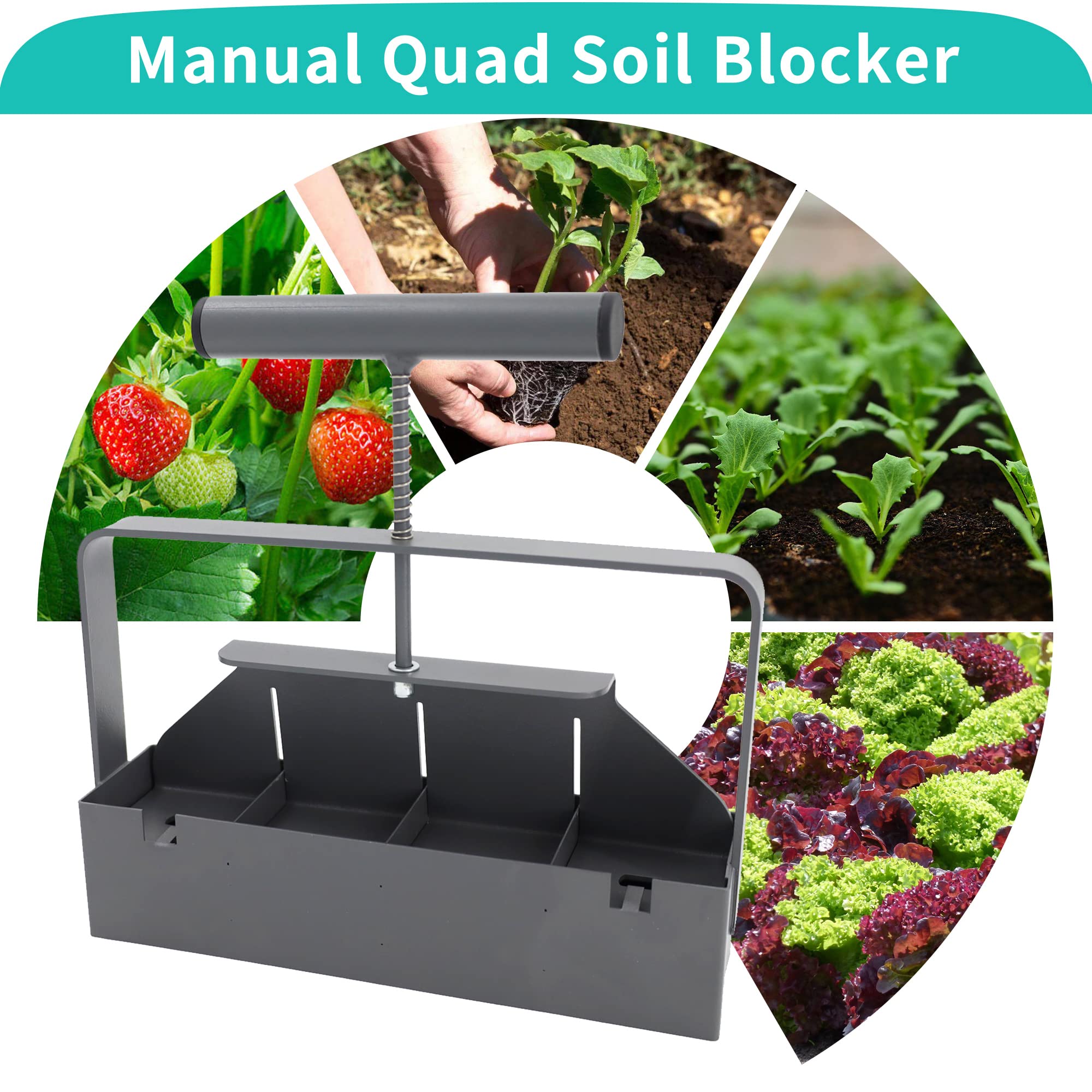 Manual Soil Block Maker - Handheld 4-Cell 2