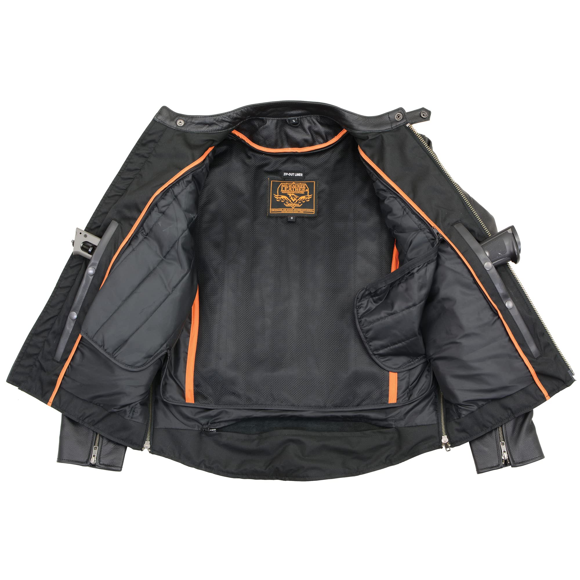 Milwaukee Leather Men's Classic Leather Scooter Jacket with Side Zippers LKM1710 - Premium Biker Jacket for Motorcycle Riding & Urban Fashion