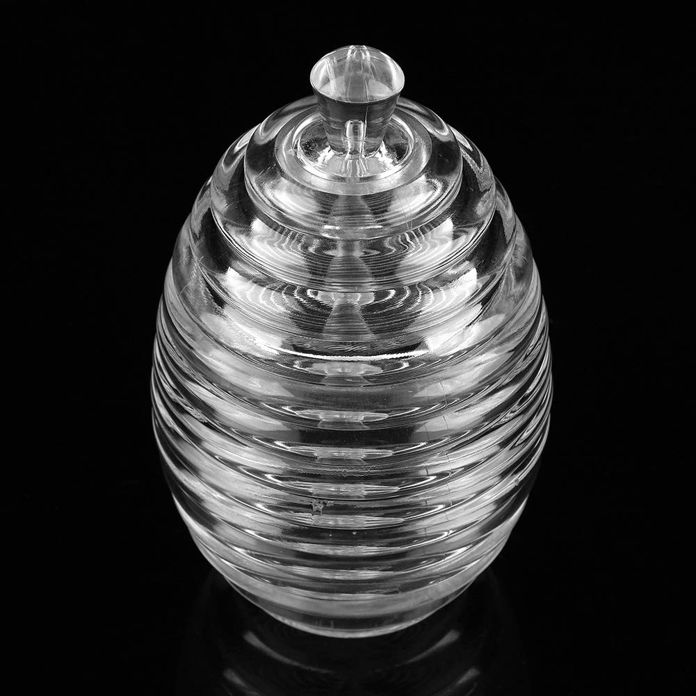 Premium Glass Honey Jar with Lid - 265ml Beehive Honey Pot with Dipper - Food Grade Honey Storage Container for Kitchen, Tea, Breakfast & Gift Giving