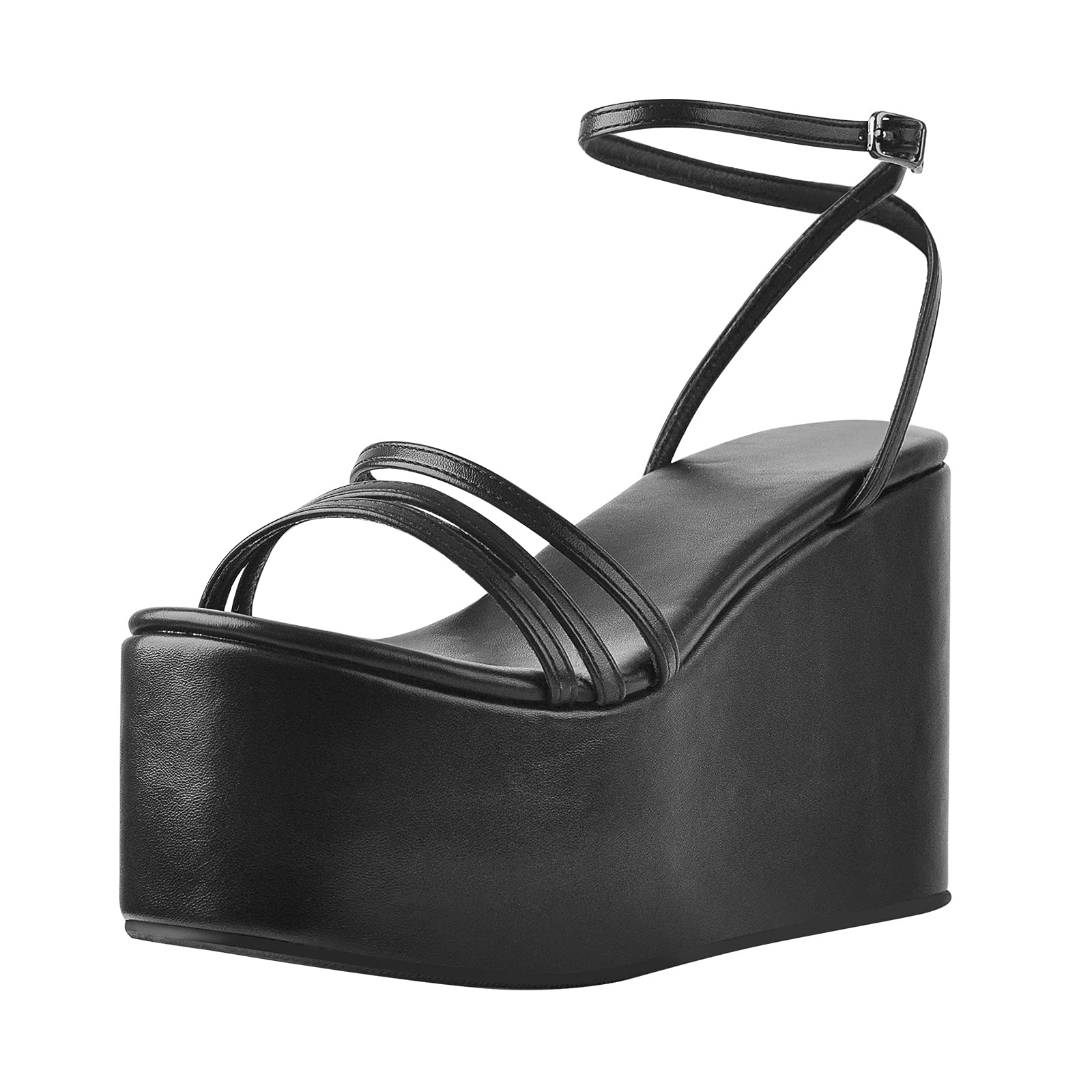 LISHAN Women's Open Toe Ankle Strap Wedge Sandals - Comfortable Summer Casual Shoes for Beach, Party & Vacation | Fashionable Ladies Heels with Arch Support