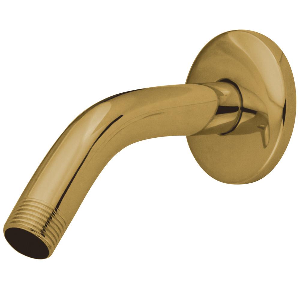 Polished Brass Shower Arm K150K2 - 6 Inch Bathroom Fixture for Modern & Vintage Showers | Perfect for Home Renovation & Spa-Like Upgrades