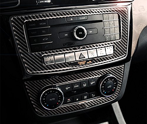 Premium Carbon Fiber Center Console & AC Panel Trim Cover Set (2pcs) for Mercedes-Benz GLE W166 Coupe C292 (2015-2019) - Upgrade Interior Styling & Protect from Scratches - Perfect for Car Enthusiasts & Luxury Vehicle Owners