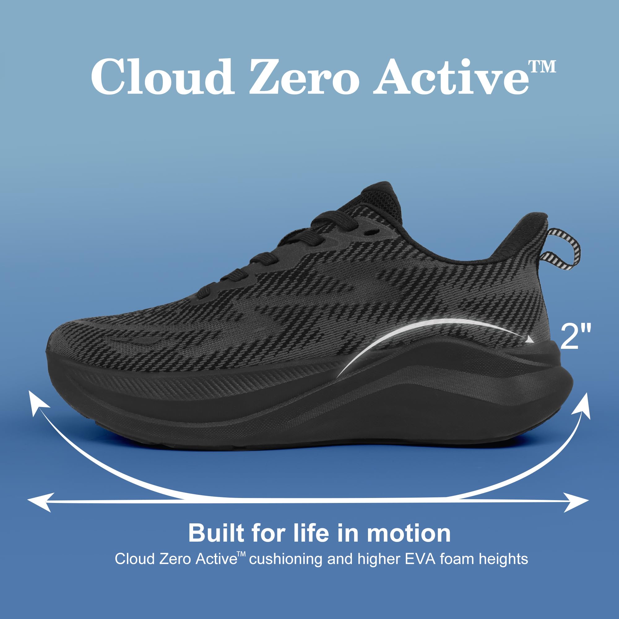 Hawkwell Women's Cloud Zero Active Cushion Breathable Tennis Walking Sneakers - Gym, Work & Medical Shoes for Women - Comfortable Athletic Shoes for Running, Nursing & Casual Wear