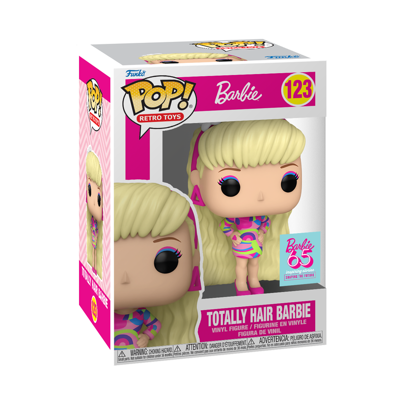 Totally Hair Barbie Funko Pop #123 with Protector Case - Exclusive Collectible Doll for Display & Gift Giving - Perfect for Barbie Fans and Pop Culture Collectors