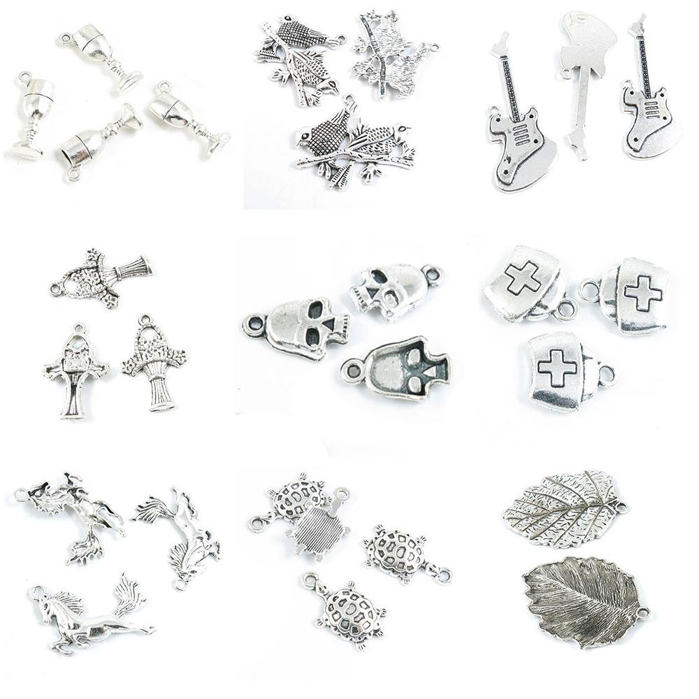 28 PCS Jewelry Making Charms Set - Leaf, Tortoise, Horse, Skull & Flower Charms for DIY Bracelets, Necklaces - Perfect for Crafting, Gifts & Boho Style Jewelry Design