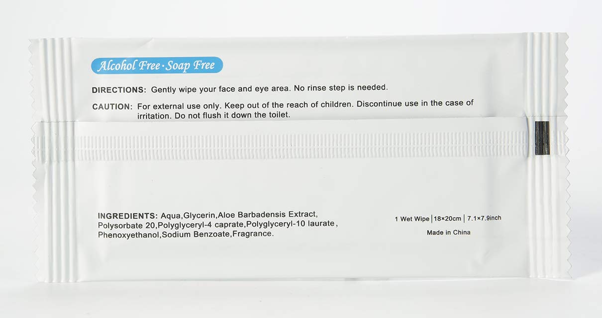 Travel-Sized Individually Wrapped Makeup Remover Wipes with Natural Aloe Vera - 500 Count Bulk Pack | Gentle Cleansing Wipes for Travel, Hotels & Elderly Care | Portable Toiletries for On-the-Go Freshness