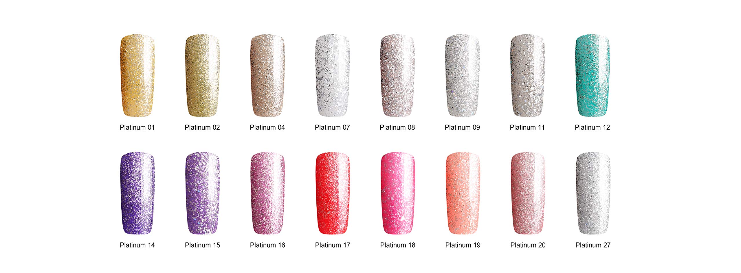 Bluesky Gel Nail Polish - Sprinkle of Glitter Platinum 11, Silver Glitter Nail Polish, Long Lasting & Chip Resistant, 10ml UV LED Lamp Required | Perfect for Manicures, Pedicures, Nail Art & Special Occasions