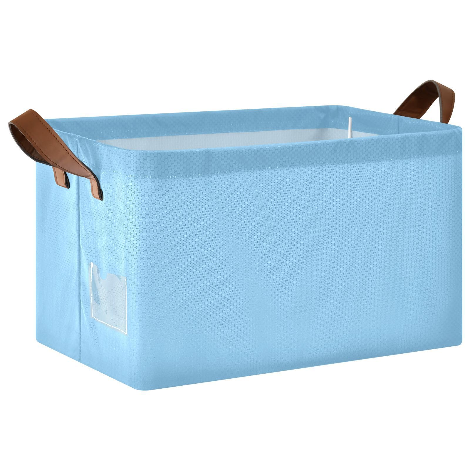 GAIGEO Light Sky Blue Foldable Storage Basket - 43x29x25.5cm Closet Organizer for Clothes, Toys & Home Organization | Perfect for Bedroom, Nursery & Laundry Room Storage Solutions