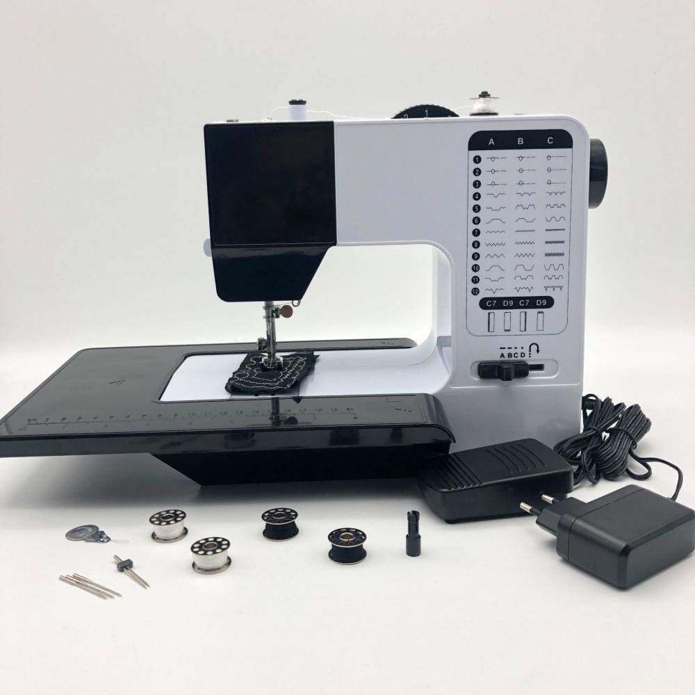 Double Needle Electric Sewing Machine - Household Desktop Multifunctional & Foldable for DIY Crafts, Quilting, Clothing Repair | 110V US Standard | Perfect for Beginners & Home Use