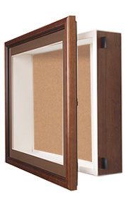 30 x 30 Inch SwingFrame Designer Wood Framed Shadow Box Display Case with Cork Board - 3 Inch Deep for Wall Decor, Memorabilia Display, and Office Organization