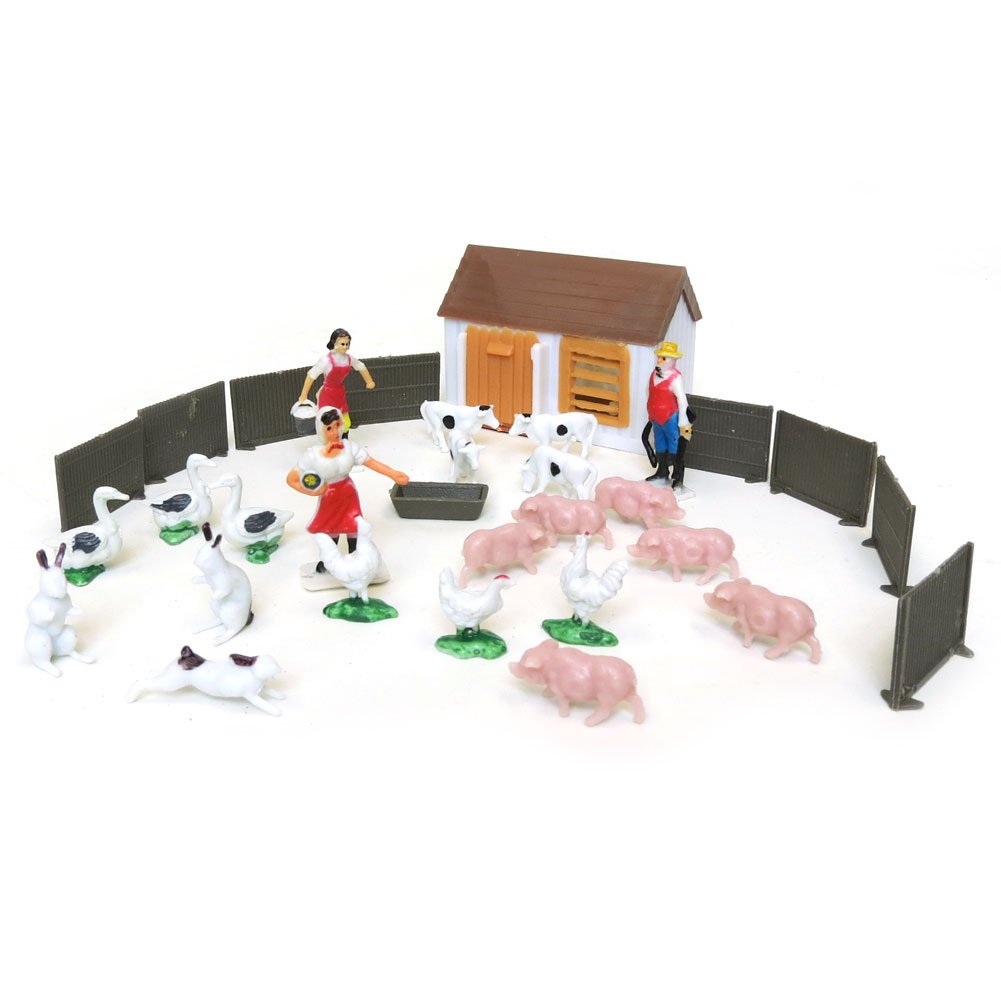 House of Marbles Teeny Tiny Mini Farm Playset - Miniature Animal Figurines & Barn Toy Set for Kids | Perfect for Pretend Play, Educational Activities & Collectors