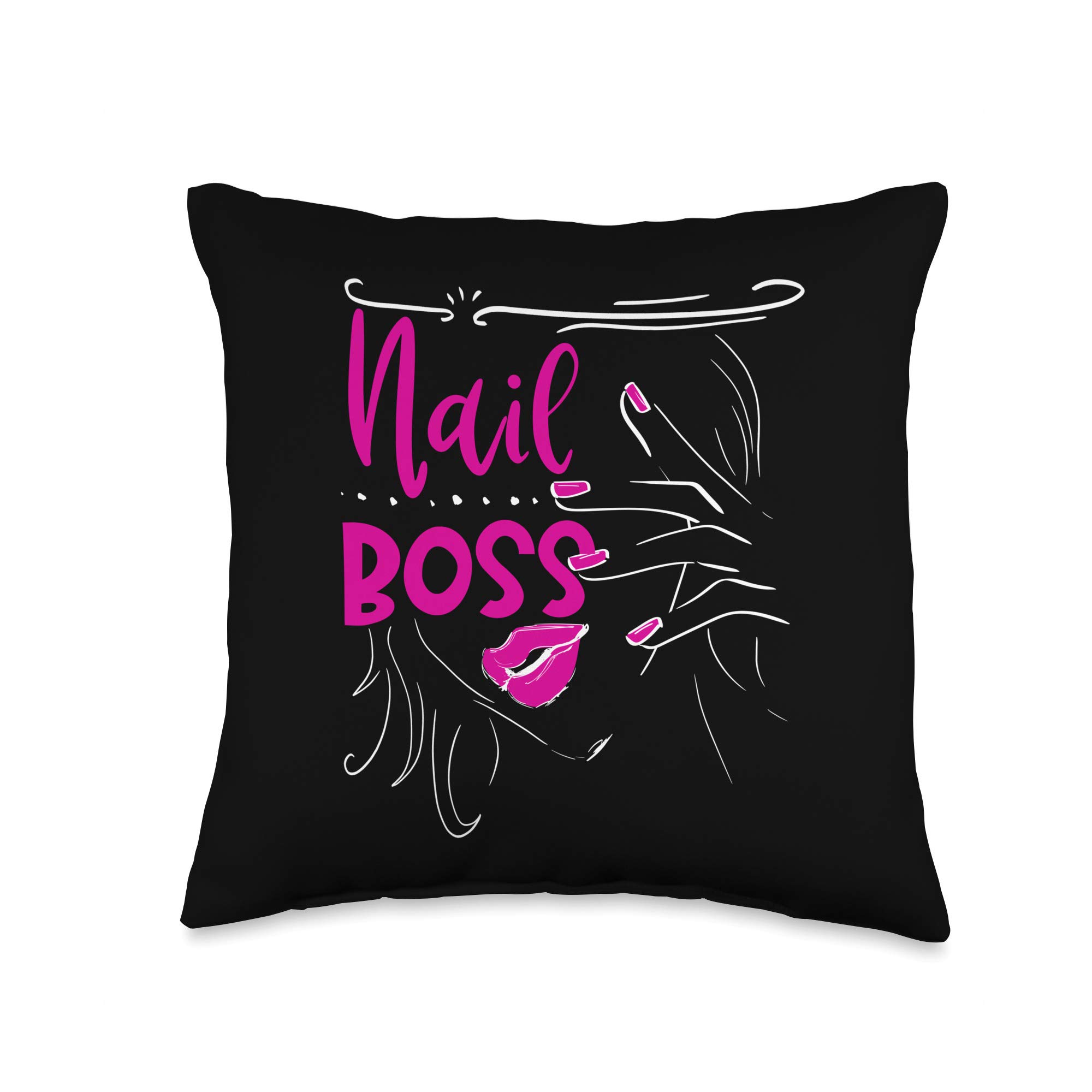 Boss Manicurist Gift for Nail Tech Artist & Technician - 16x16 Inch Multicolor Throw Pillow - Perfect for Salon Decor, Spa Gifts & Home Decoration