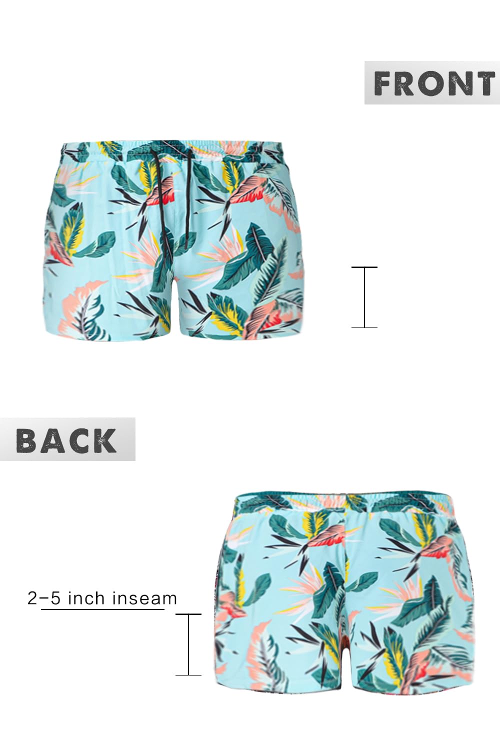 GINGTTO Men's Quick-Dry Swim Trunks with Mesh Lining - Comfortable Beach Shorts for Swimming, Surfing & Summer Vacation