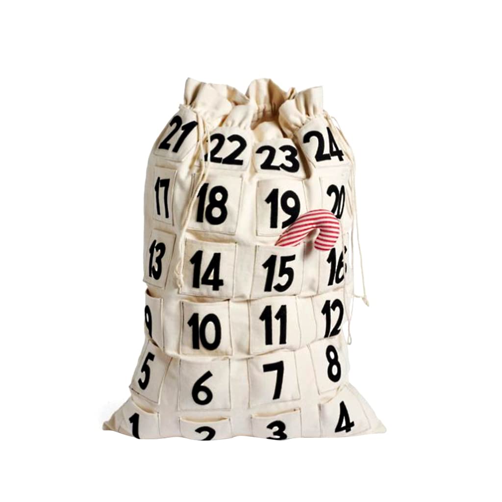 24 Days Christmas Countdown Calendar Advent Toy Bag - Interactive Gift for Kids, Candy Storage Pockets, Fun Holiday Present for Children (Perfect for Classroom, Home, Party Activities)