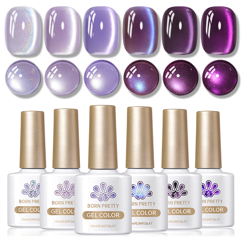 Purple Collection Cat Magnetic Gel Nail Polish 10ml - Long Lasting UV LED Nail Art for Salon & Home Manicure