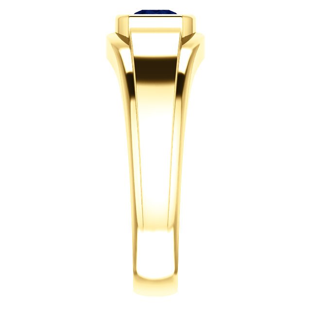 14K Gold Men's Sapphire and Diamond Ring - 0.60ct Sapphire & 0.09ctw Diamonds - Elegant Wedding Band, Anniversary Gift for Him, Engagement Ring for Men